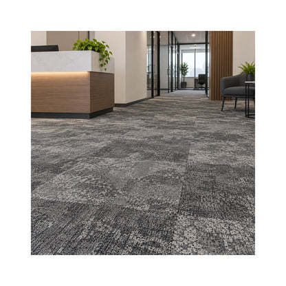 Graphic Marble commercial carpet tiles installed in a modern office