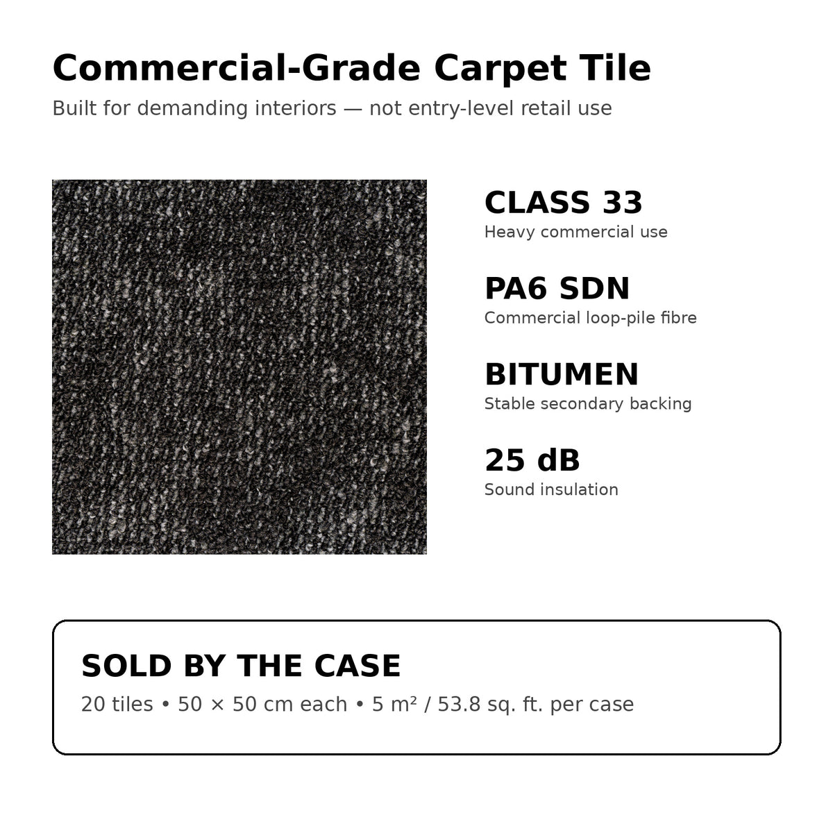 Graphic Marble Class 33 commercial carpet tile quality and 20-tile case pack