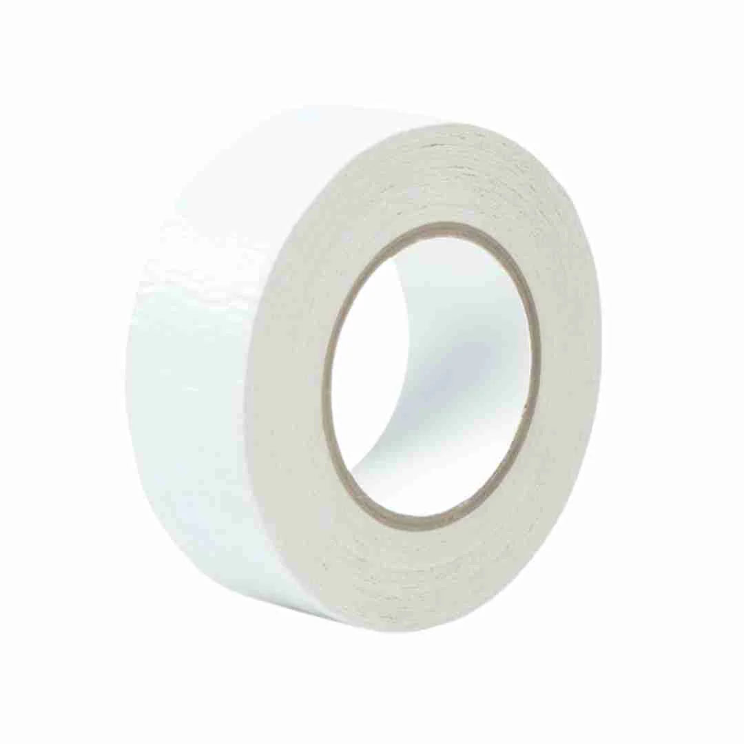 Double sided installation tape for securing commercial entrance mats on hard floor surfaces