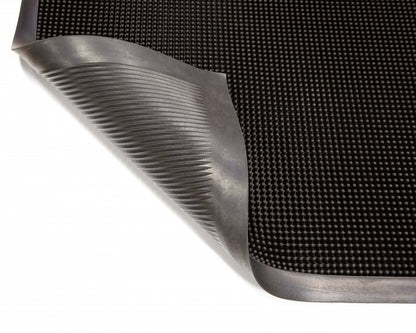 Gritstop Fingermat rubber entrance mat showing flexible corner and backing