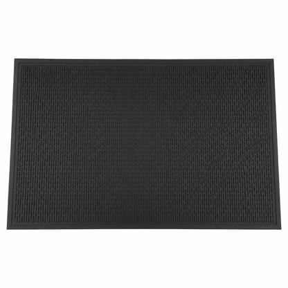 Black rubber scraper mat in a 3 ft x 5 ft size